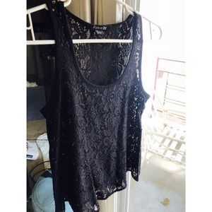 Black crochet tank top
